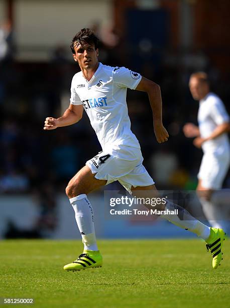 Jack Cork of Swansea City during the Pre-Season Friendly match between Bristol Rovers and Swansea City at Memorial Stadium on July 23, 2016 in...