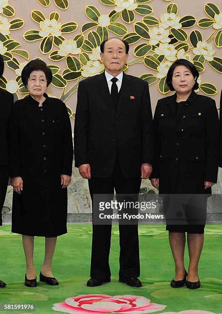 North Korea - Lee Hee Ho , the widow of former South Korean President Kim Dae Jung, North Korea's Kim Yong Nam, president of Presidium of the Supreme...