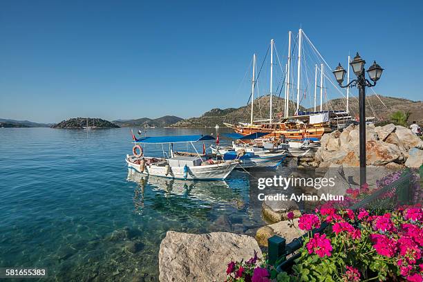 bozburun bay in marmaris, mugla province, turkey - marmaris stock-fotos und bilder