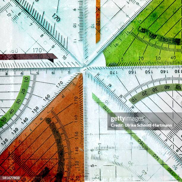 eight triangle rulers, slightly texturized - slightly visible stock pictures, royalty-free photos & images