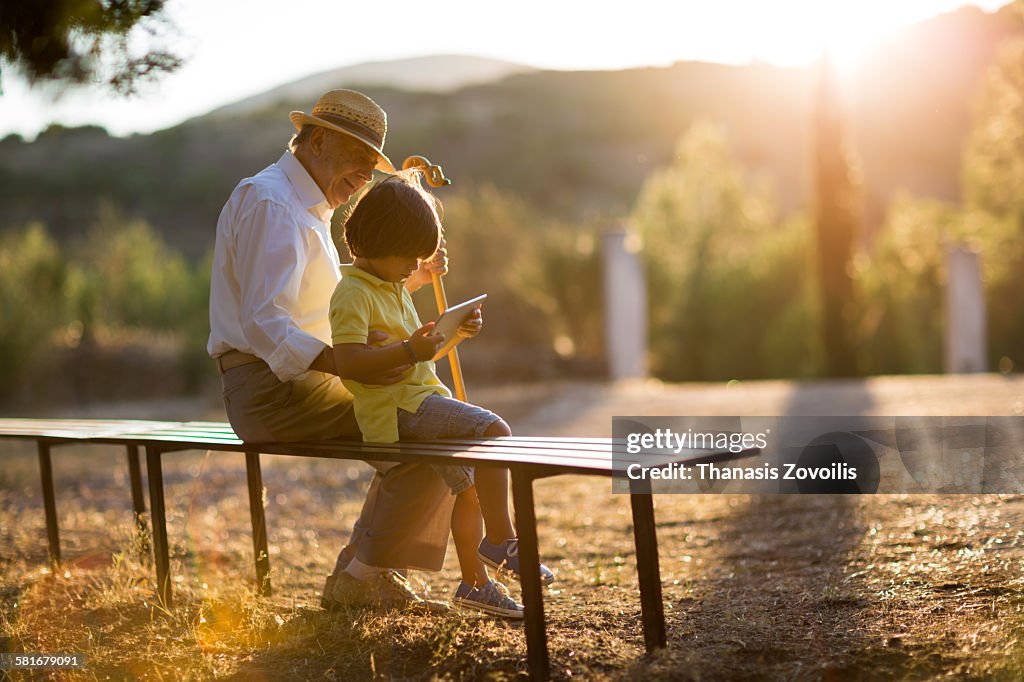 Grandfather with his grandson