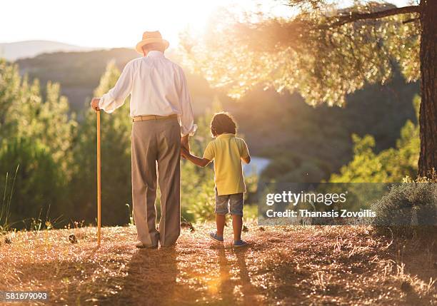 grandfather with his grandson - generation gap 個照片及圖片檔