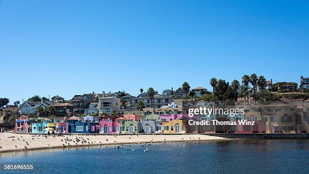 buildings and beach in capitola - capitola stock pictures, royalty-free photos & images