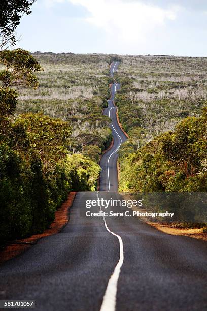 kangaroo island road - kangaroo island australia stock-fotos und bilder