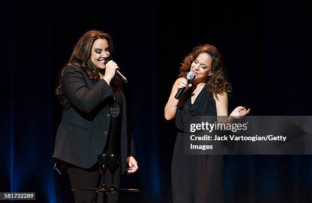 Brazilian singers Ana Carolina and special guest Bebel Gilberto perform at a World Music Institute Lusophone Festival concert at Town Hall, New York,...