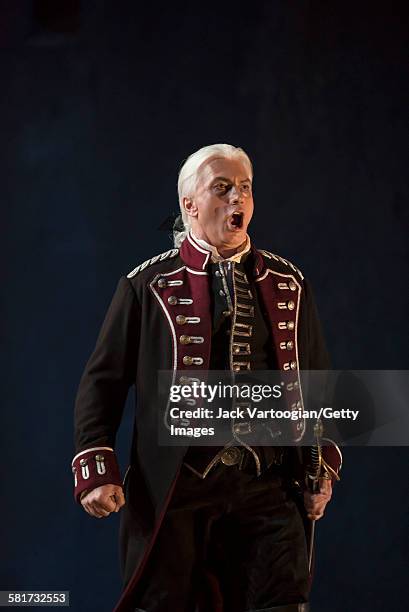 Russian baritone Dmitri Hvorostovsky performs at the final dress rehearsal prior to the season premiere of the Metropolitan Opera/Sir David McVicar...