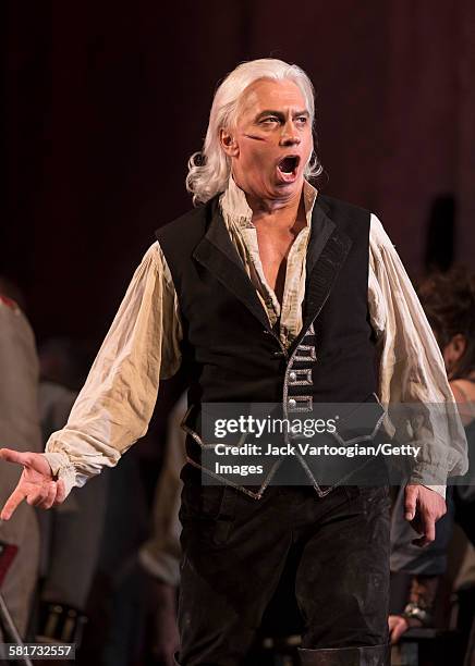 Russian baritone Dmitri Hvorostovsky performs at the final dress rehearsal prior to the season premiere of the Metropolitan Opera/Sir David McVicar...