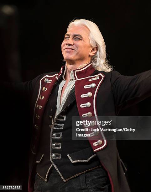 Russian baritone Dmitri Hvorostovsky performs at the final dress rehearsal prior to the season premiere of the Metropolitan Opera/Sir David McVicar...