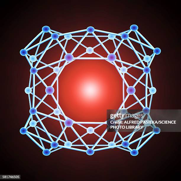 boron buckyball, artwork - boron stock illustrations