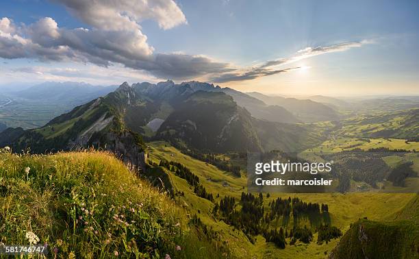 view of alpstein, switzerland - canton de saint gall photos et images de collection