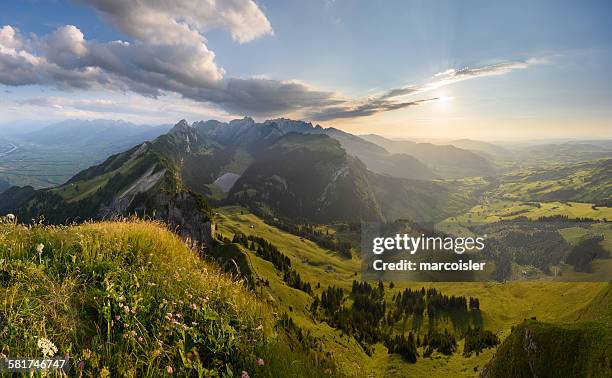 view of alpstein, switzerland - st gallen canton stock pictures, royalty-free photos & images