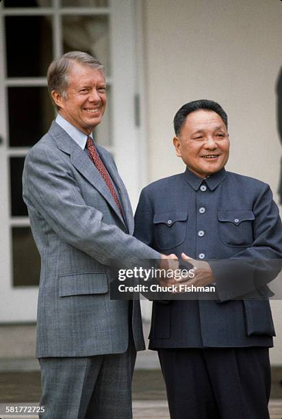 Jimmy Carter with Chinese leader Deng Xiao Ping at the White House, Washington, DC, January 1979.