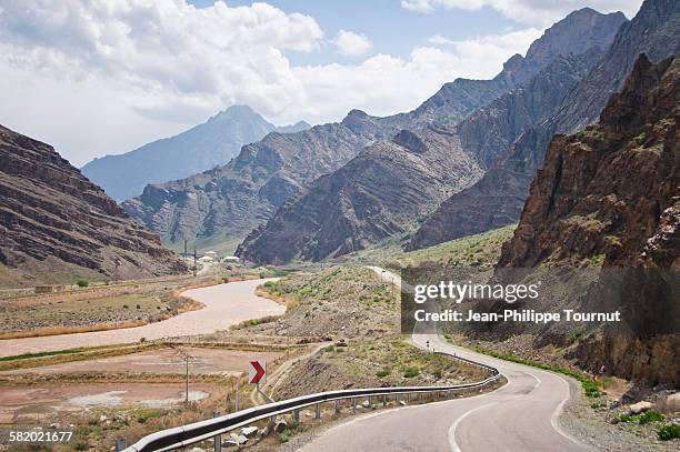 mountain road at the iran, azerbaijan border - azerbaijan stock pictures, royalty-free photos & images