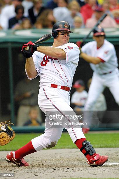Jim Thome of the Cleveland Indians in action against the Kansas City Royals at Jacob's Field in Cleveland, Ohio. The Royals won 13-11 . DIGITAL...