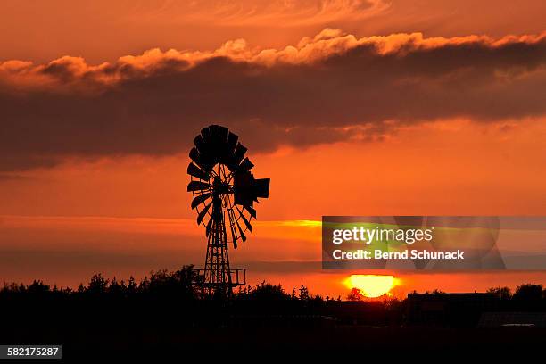 old windmill sunset - bernd schunack imagens e fotografias de stock