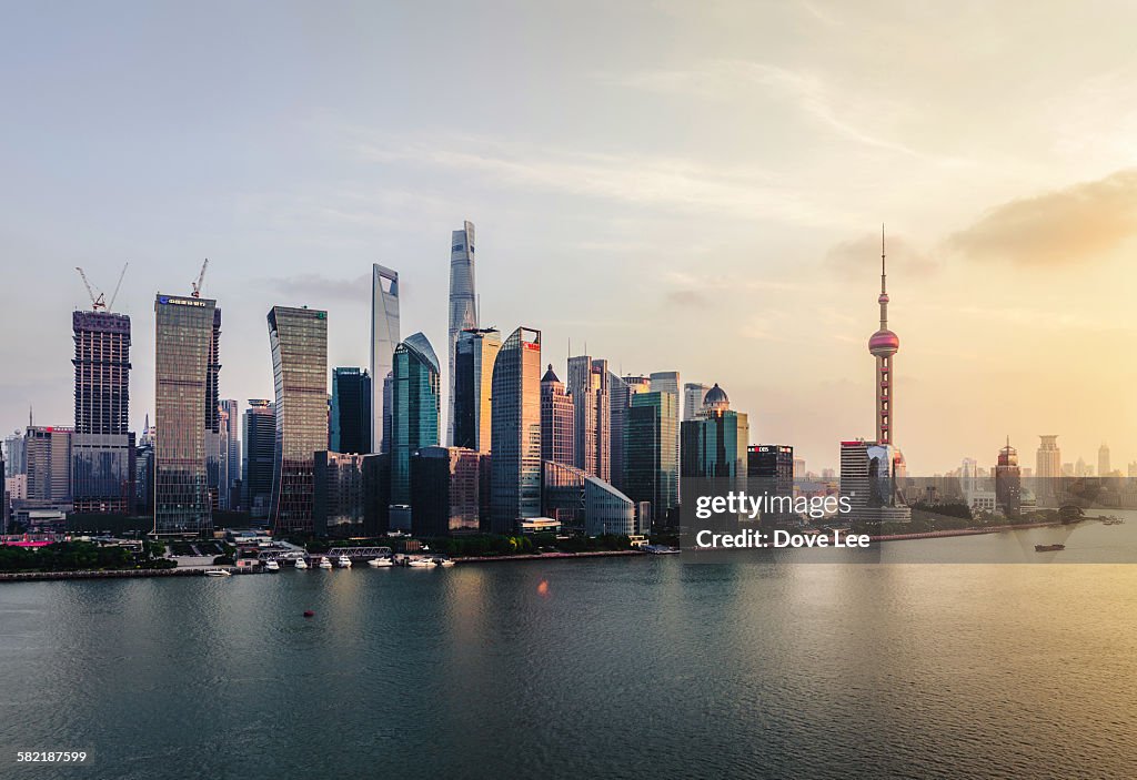 Shanghai skyline at dusk