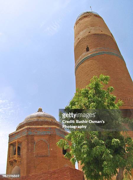 minaret of masoom shah - adobe icons stock pictures, royalty-free photos & images