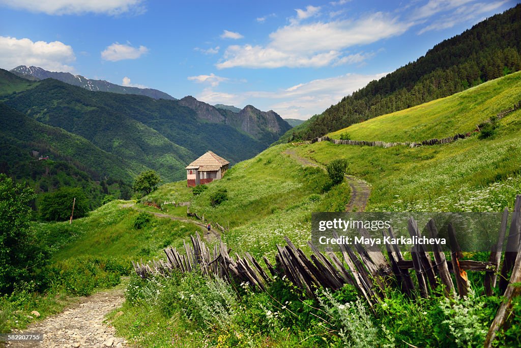 Idyllic landscape from Svaneti, Caucasus mountain