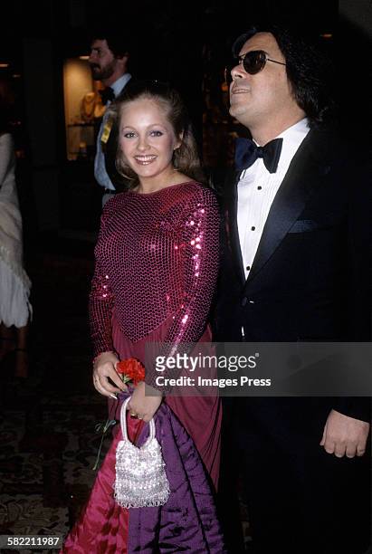 Charlene Tilton and manager Jon Mercedes III attend the 38th Annual Golden Globes at the Beverly Hilton circa 1981 in Beverly Hills, California.