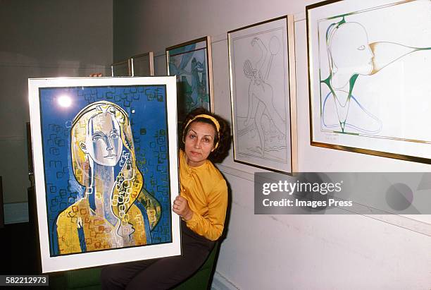 Francoise Gilot in her art studio circa 1980 in La Jolla, California.
