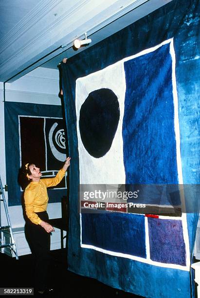 Francoise Gilot in her art studio circa 1980 in La Jolla, California.