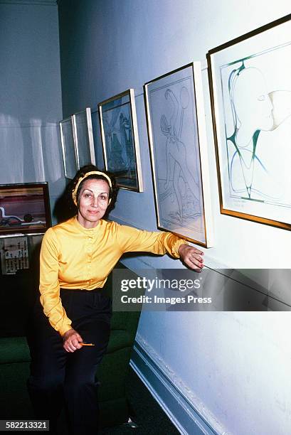 Francoise Gilot in her art studio circa 1980 in La Jolla, California.