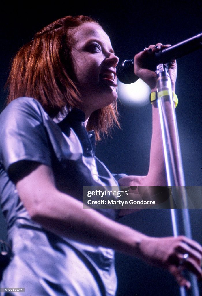 Garbage Singer Garbage vocalist Shirley Manson performs on stage, United Kingdom ...