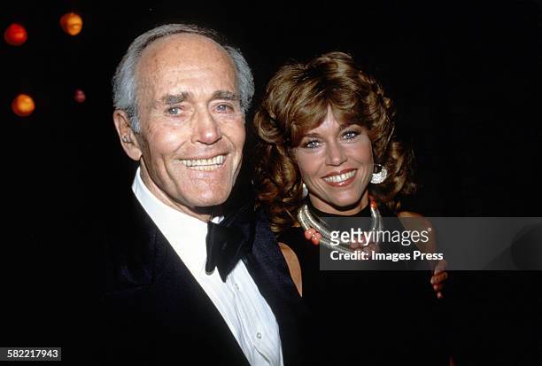 Jane Fonda with father Henry Fonda circa 1979 in New York City.