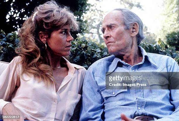 Jane Fonda with father Henry Fonda circa 1979 in Los Angeles, California.