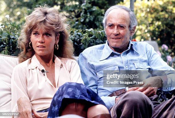 Jane Fonda with father Henry Fonda circa 1979 in Los Angeles, California.