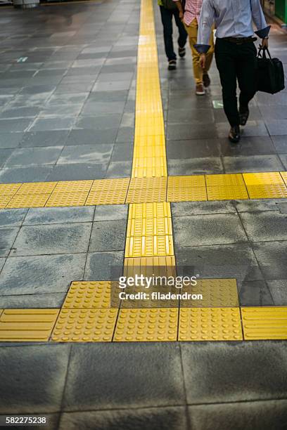 tactile paving for blind people - vägmarkering bildbanksfoton och bilder
