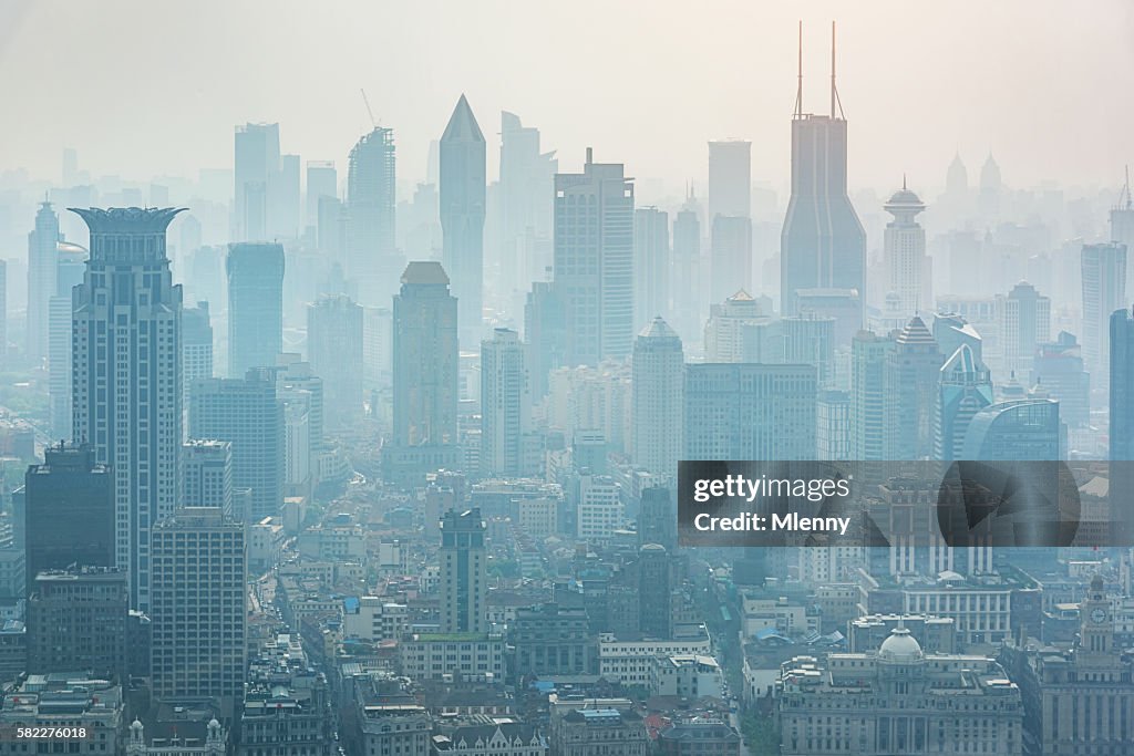 Shanghai in the Mist Fog Skyline China