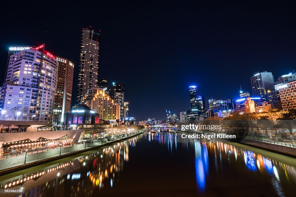 Melbourne city at night