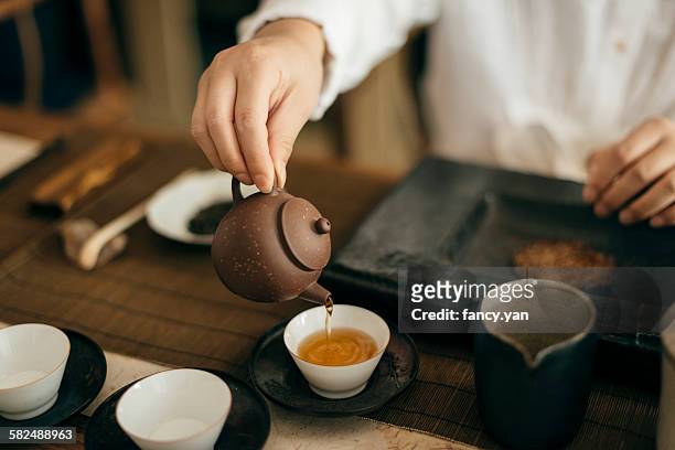 the tea ceremony - feierliche veranstaltung stock-fotos und bilder