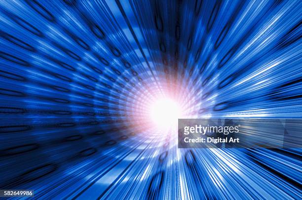 tunnel of blue light - luz al final del túnel fotografías e imágenes de stock