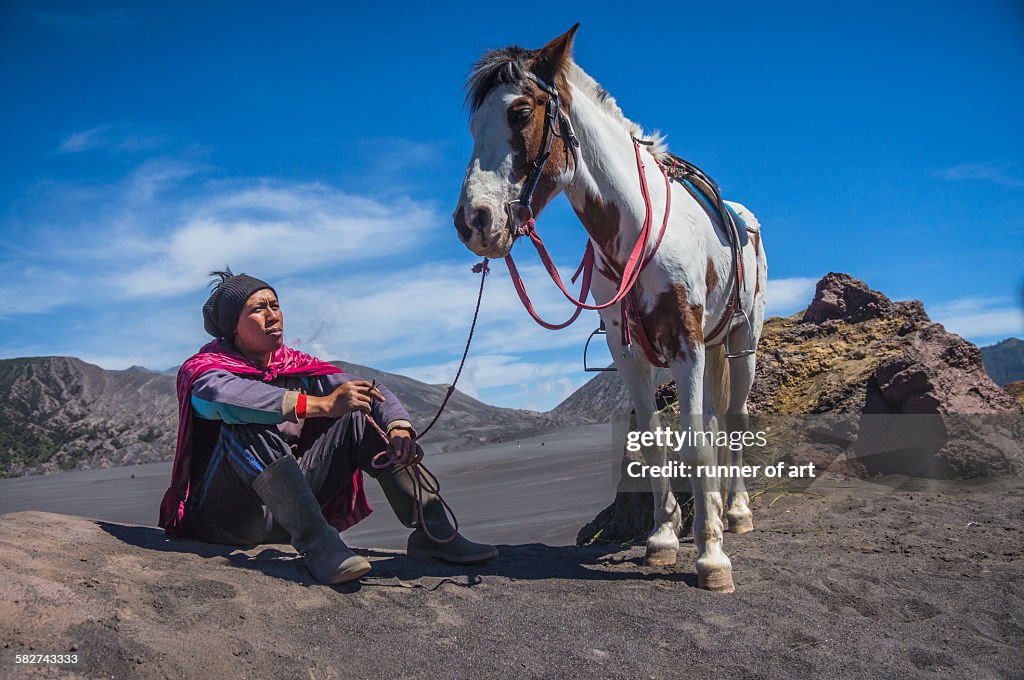 Mount bromo's horseman