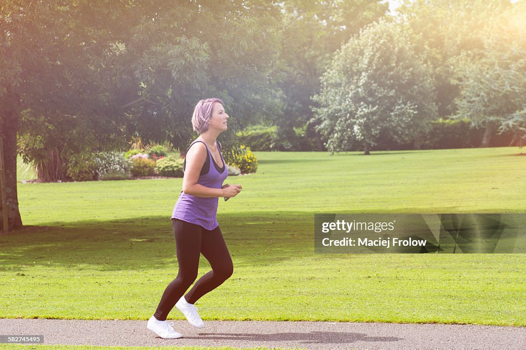 Woman jogging in park