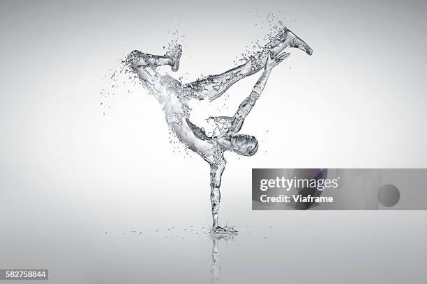 cgi rendering of fluid breakdancer - image manipulation stock pictures, royalty-free photos & images