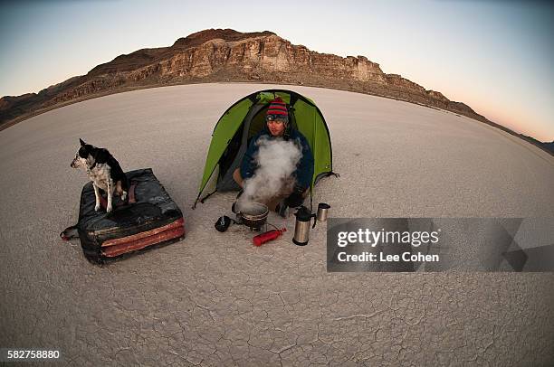 man camping in utah - archival camping stock pictures, royalty-free photos & images