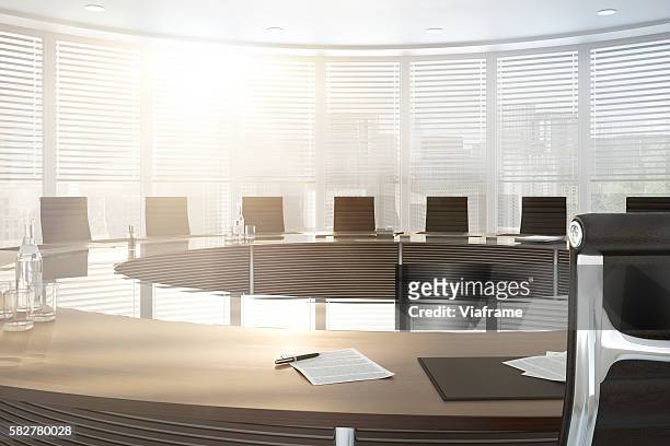 conference room - round table stockfoto's en -beelden