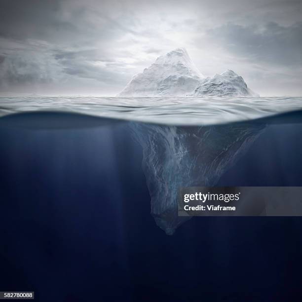iceberg with cloudy sky - 氷山 ストックフォトと画像