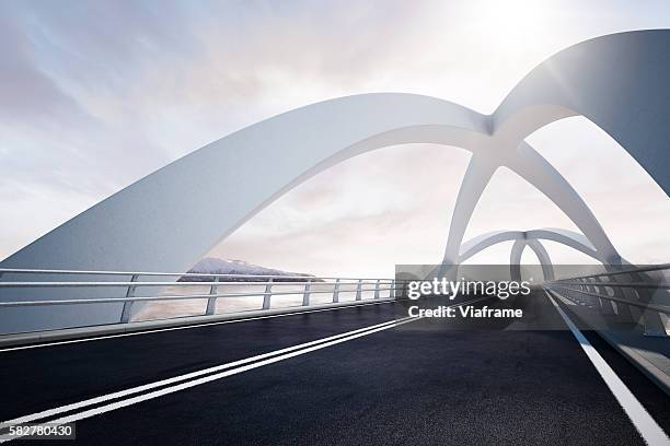 weisse bruecke persp0002 - empty road mountains stock pictures, royalty-free photos & images