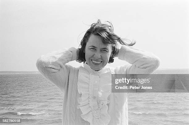 American Columnist Liz Smith at the Beach