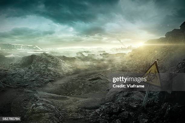 biohazard apocalypse - toxic wasteland stock pictures, royalty-free photos & images