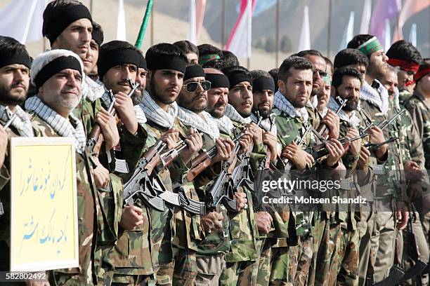 Iran marks the anniversary of the foundation of the Basij mobilization following the election of Iran's new President Mahmoud Ahmadinejad, a former...