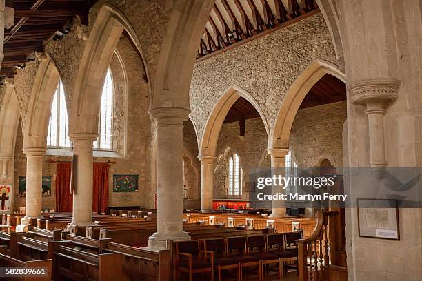 bampton church interior - oxfordshire stock pictures, royalty-free photos & images