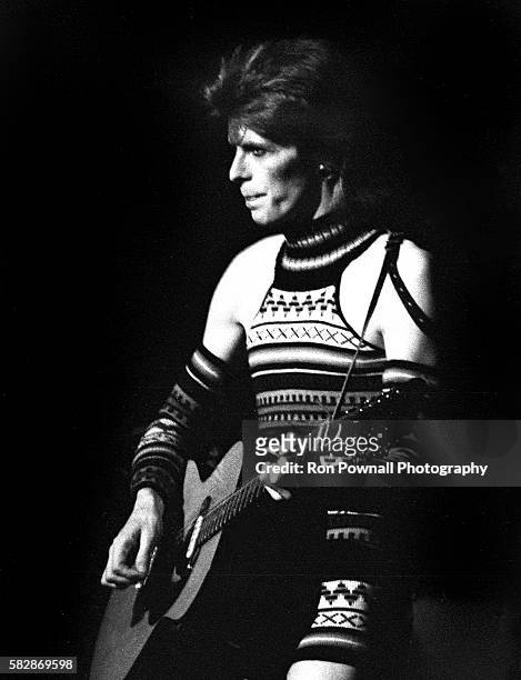David Bowie performing at the Radio City Music Hall, NYC, Feb 14, 1973 on The Ziggy Stardust tour.