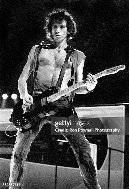 Keith Richards & The Rolling Stones performing at the Hartford Civic Center, Nov 9,1981