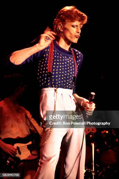 David Bowie performing at the Boston Music Hall July 16, 1974 on The Diamond Dogs Tour.