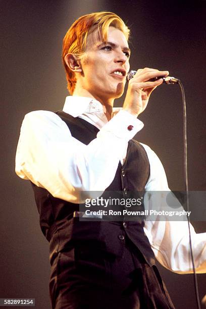 David Bowie performs at Boston Garden, March 17, 1976